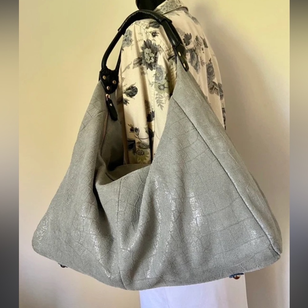 Lola Bernard Modena Croc embossed leather hobo